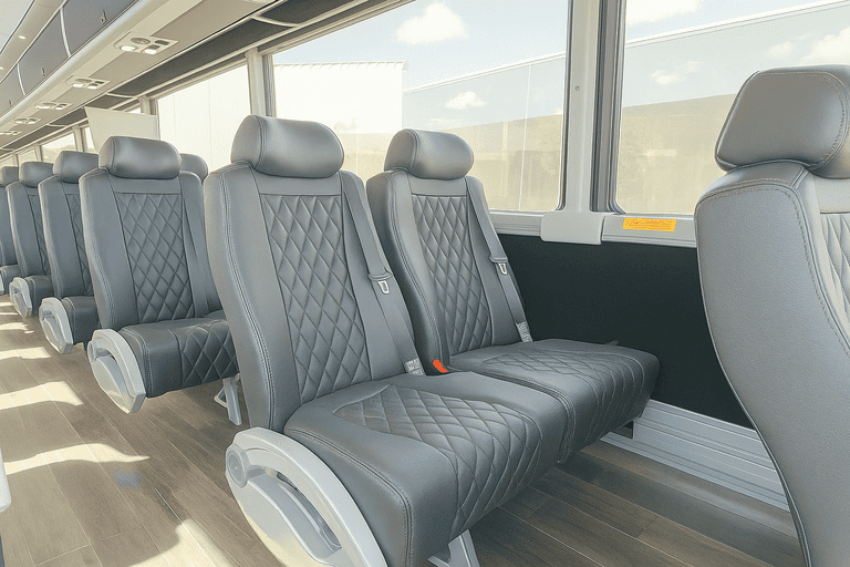 interior of Bus Rental Company Boulder charter bus